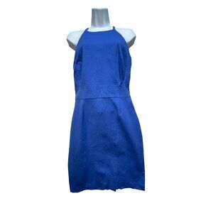 Banana Republic Womens Halter Sheath Dress Size 6 Blue Keyhole Formal Business